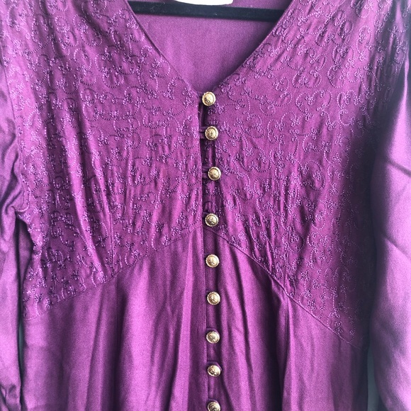 Vintage Passports Pier One Size Large Dress Purple - Picture 3 of 6